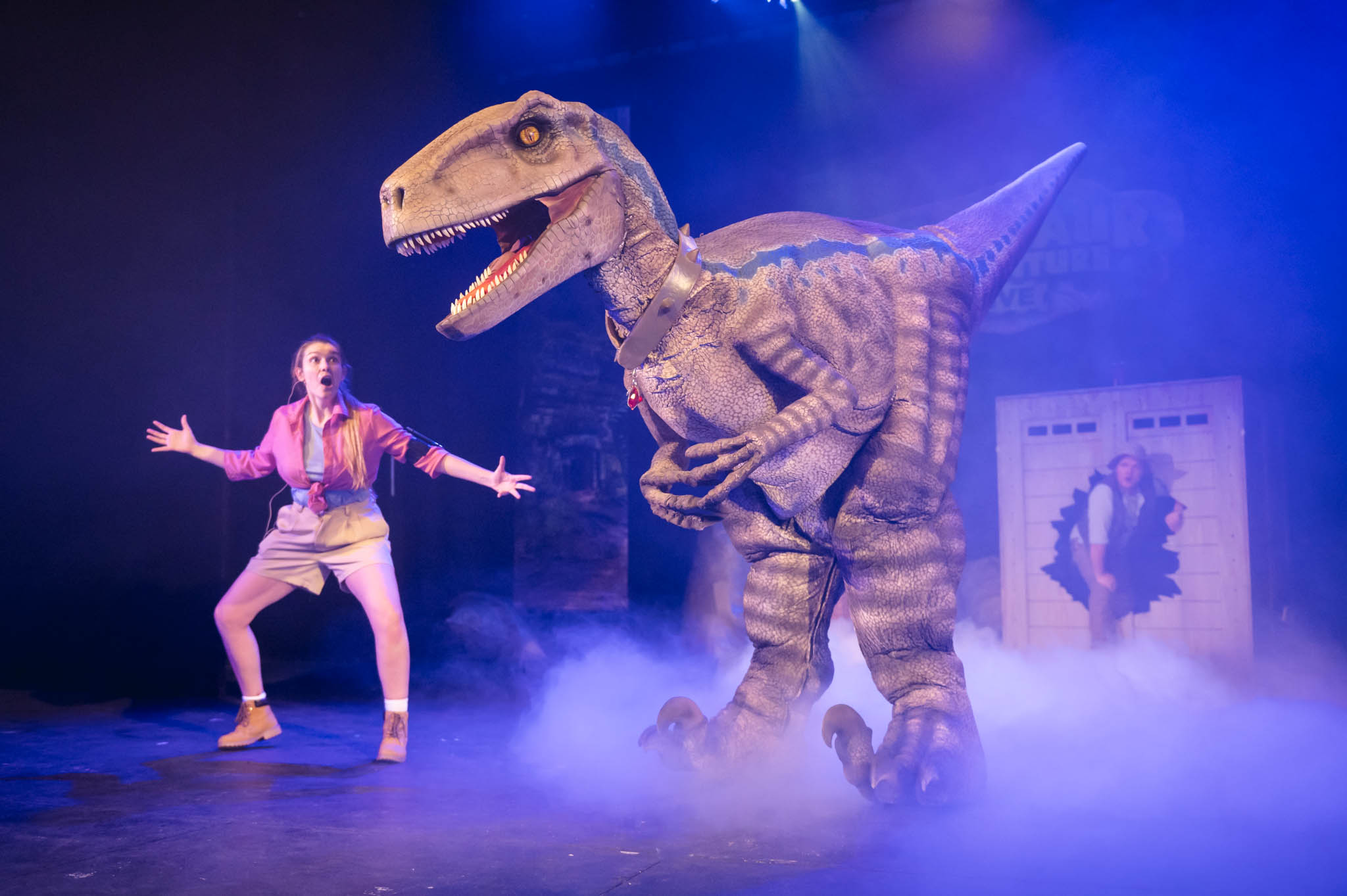 One of the dinos on stage at Dinosaur Adventure Live